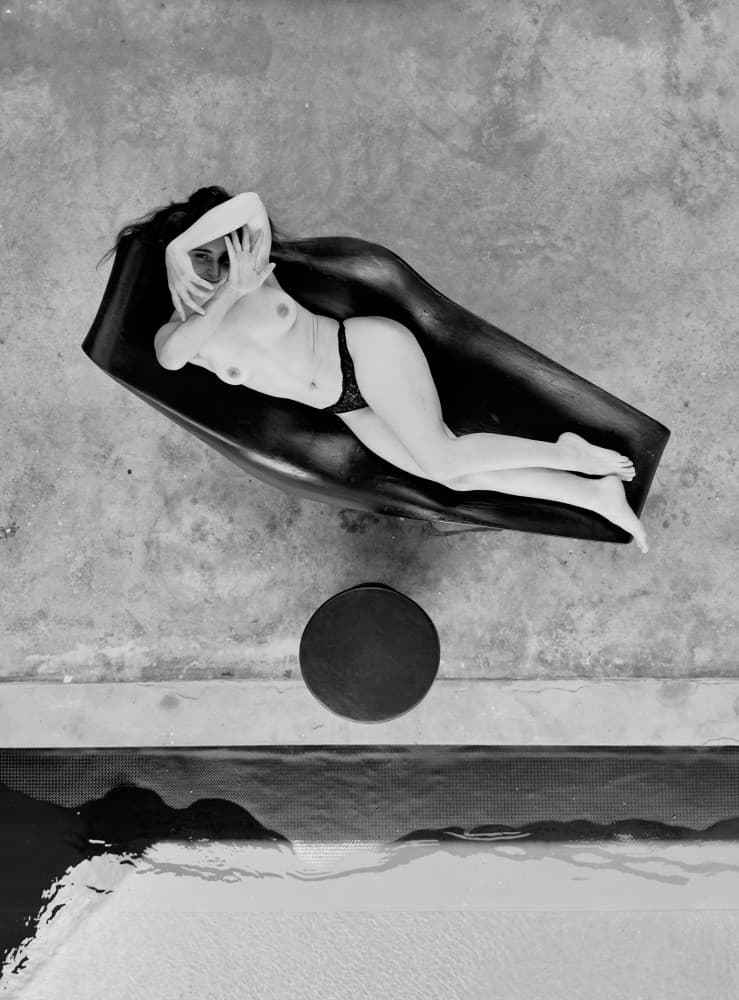 Reclining Poolside Figure by Davide Barzaghi — canvas wall art