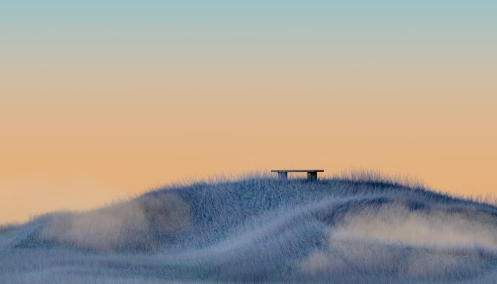Tranquil Hilltop Bench by Javier Pardina — canvas wall art