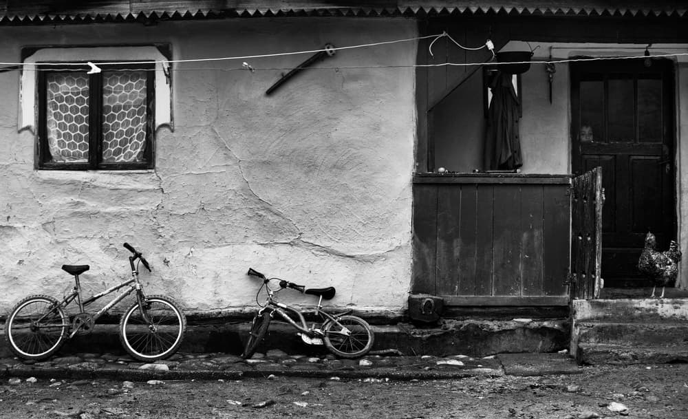 Rustic Home Two Bikes by Julien Oncete — canvas wall art