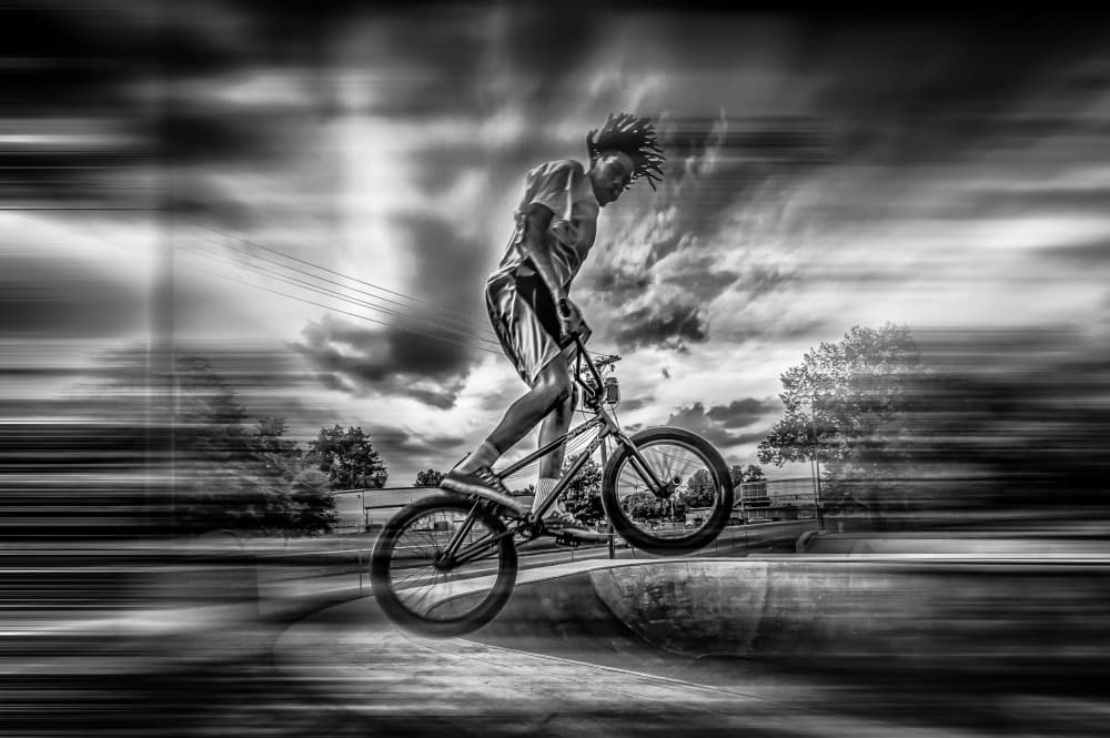 Dynamic BMX Ride by Steve Hermann — canvas wall art