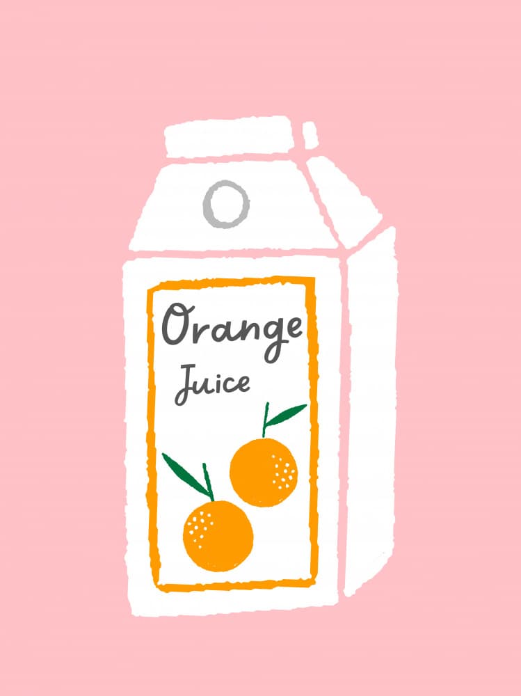 Cute Orange Juice Carton by Aislinn Simmonds — canvas wall art