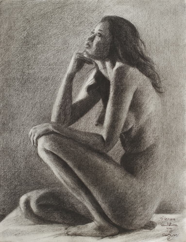 Pensive Nude Woman by Corné Akkers — canvas wall art