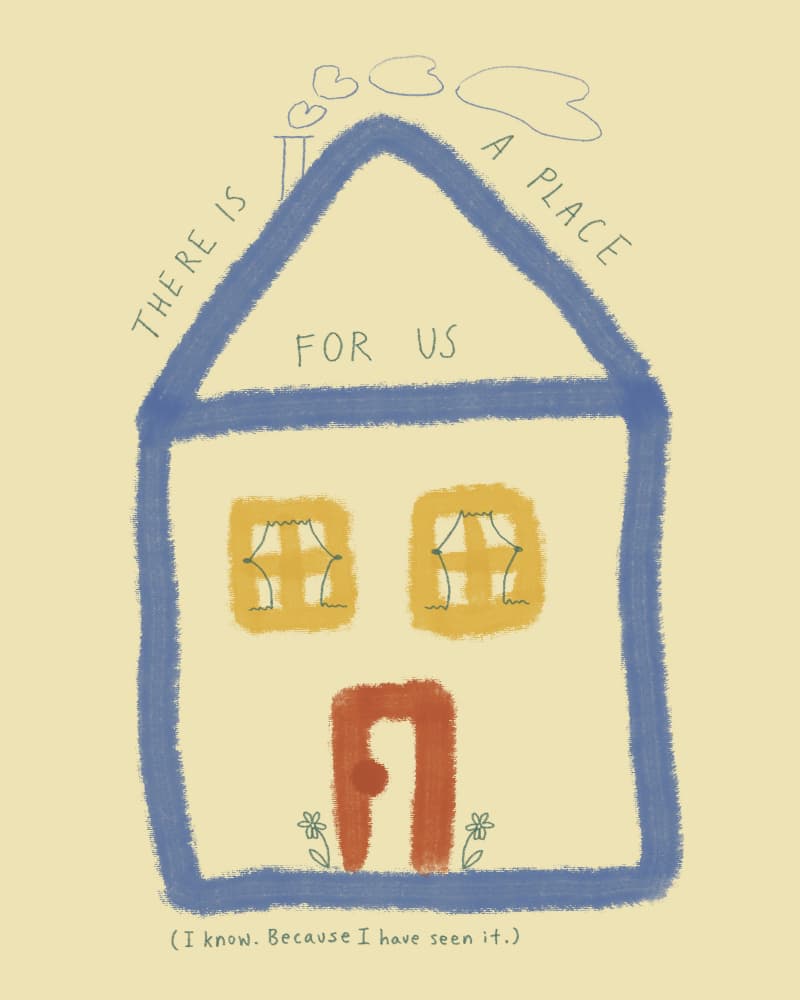 A Comforting Home Message by Marina Alaburic — canvas wall art