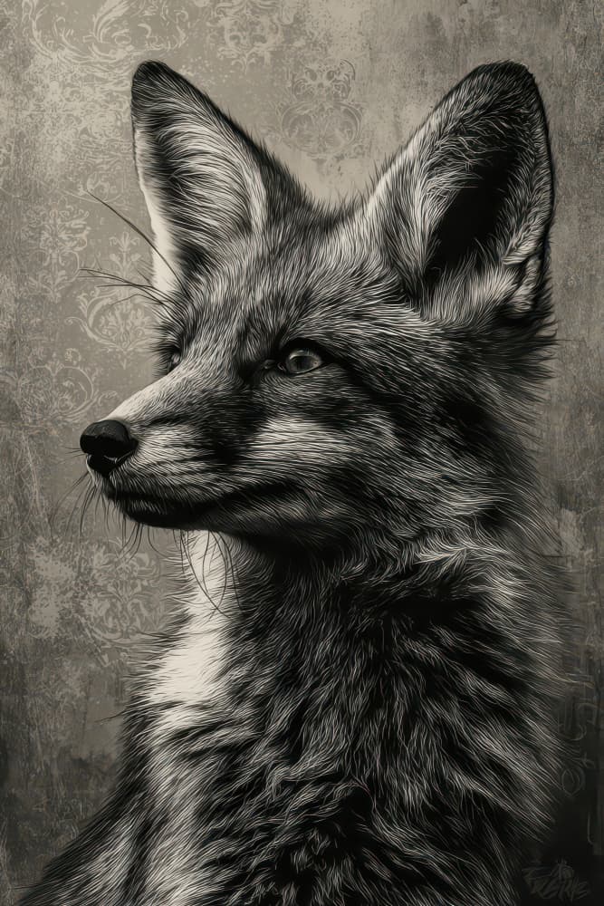 Elegant Fox Portrait by Rafal Kulik — canvas wall art