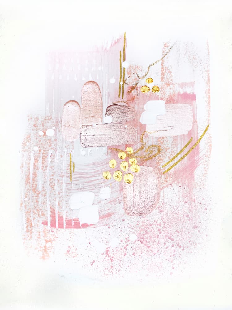 Soft Blush Abstraction by Alyson Storms — canvas wall art