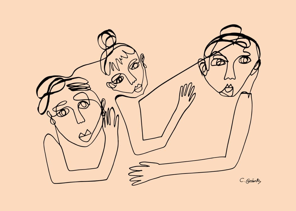 Connected Line Figures by Caroline Gräntz — canvas wall art