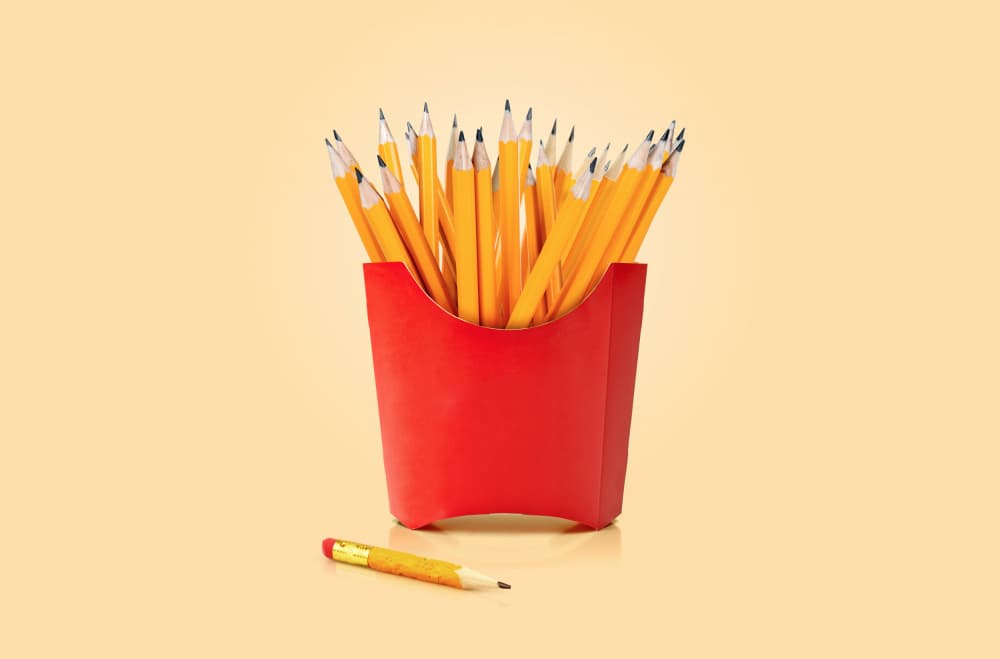 Pencils Like Fries by Artem Pozdniakov — canvas wall art