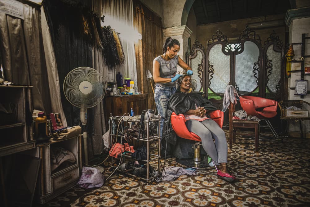 Beauty Salon Styling Session by Marco Tagliarino — canvas wall art