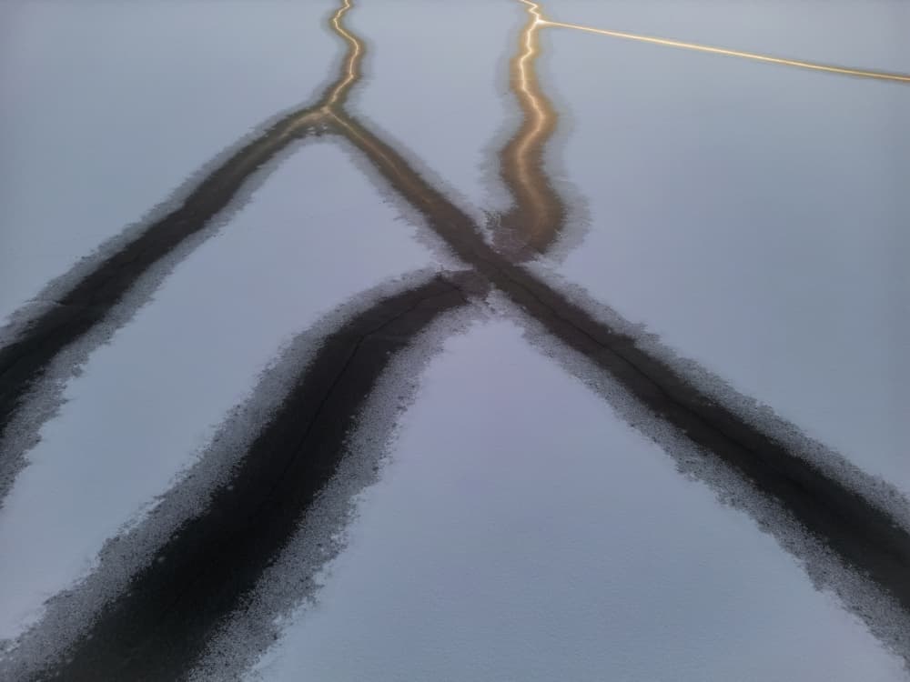 Abstract Frozen Lines by Leszek Paradowski — canvas wall art