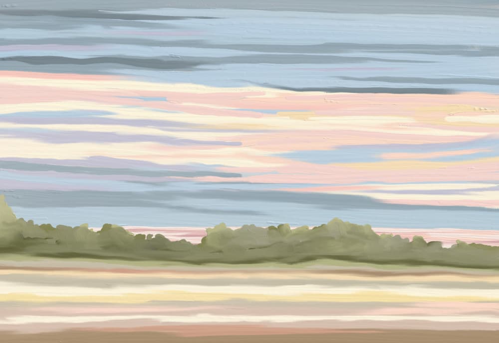 Serene Pastel Horizon by Jenna Alheit — canvas wall art