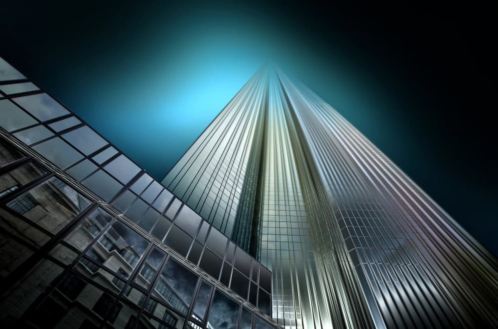 Modern Skyscraper Perspective by Erhard Batzdorf — canvas wall art