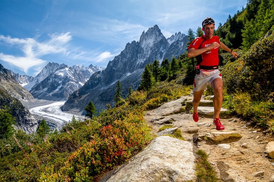Mountain Trail Runner by Tristan Shu — canvas wall art