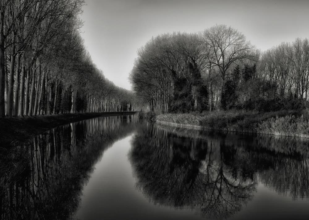 Quiet Canal Reflections by Yvette Depaepe — canvas wall art