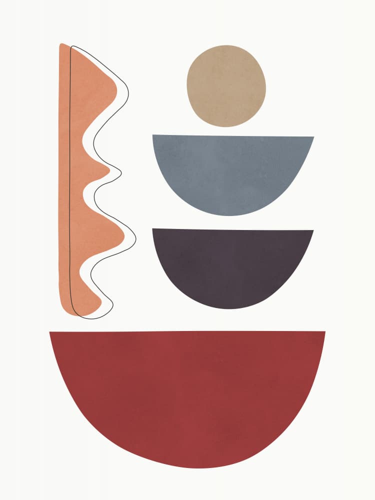 Muted Earthy Abstract Shapes by Vitor Costa — canvas wall art