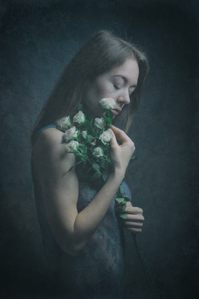 Serene White Roses by Ruth Franke — canvas wall art