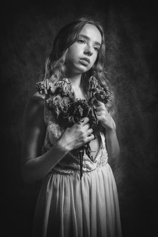 Melancholy with Dried Flowers by Christian Kurz — canvas wall art