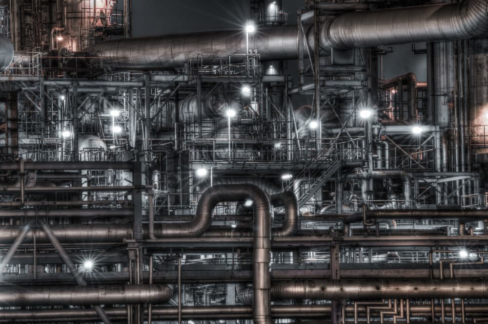 Industrial Night Complex by Tomoshi Hara — canvas wall art