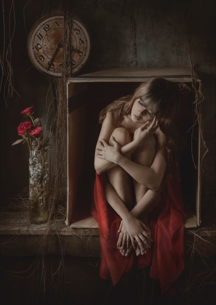 Melancholy in Red by Sebastian Kisworo — canvas wall art
