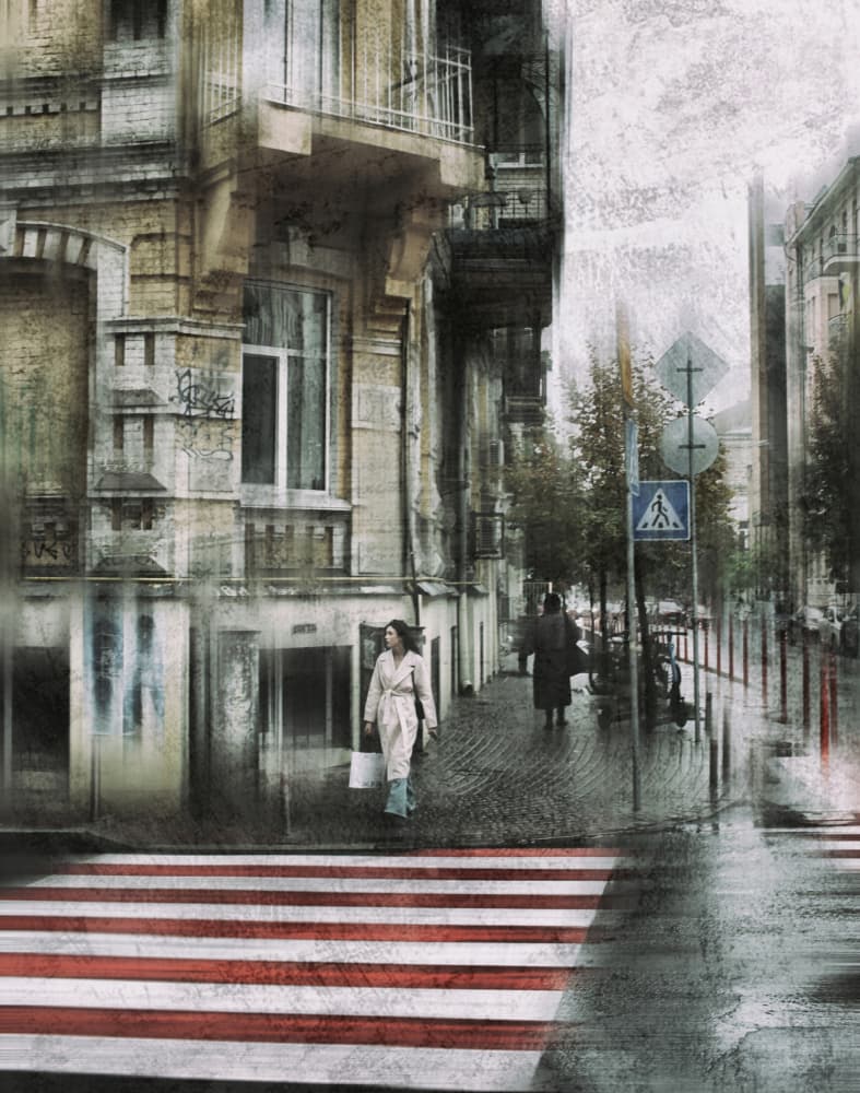 Rainy City Walk by Alexander Kiyashko — canvas wall art