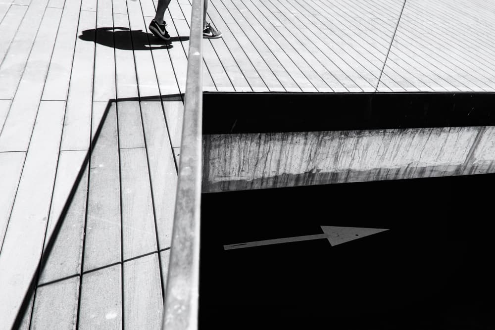 Urban Walkway Shadows by Laura Mexia — canvas wall art