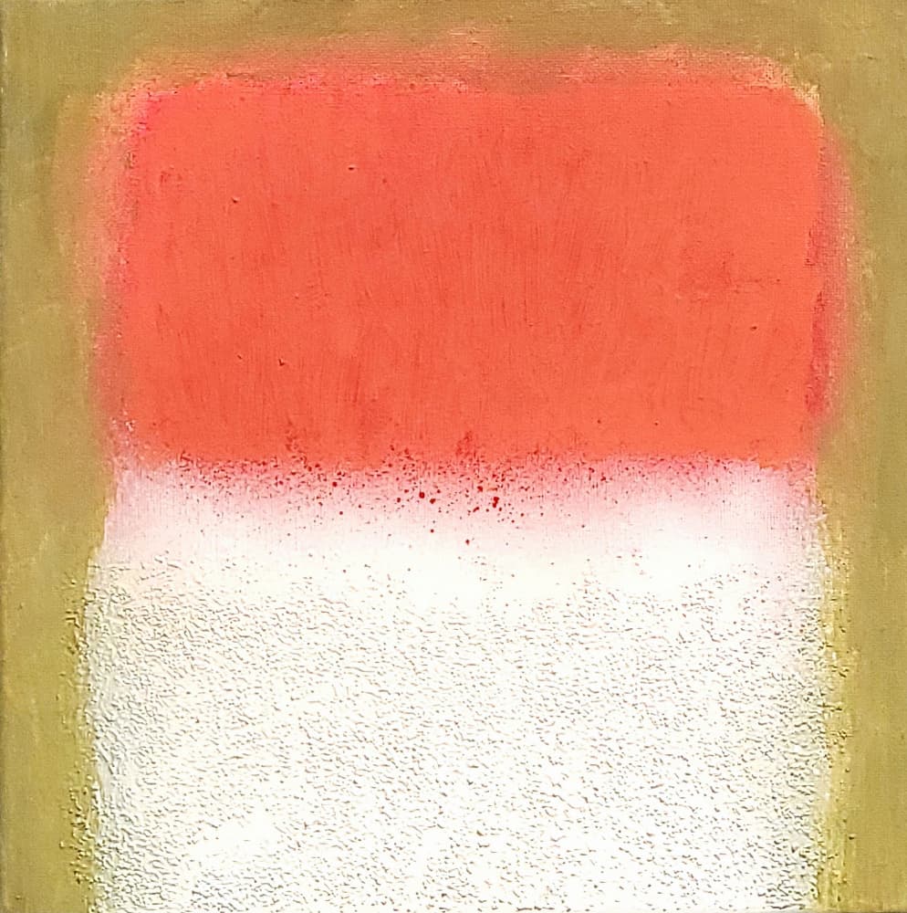 Coral White Color Block by Wayne Sleeth — canvas wall art