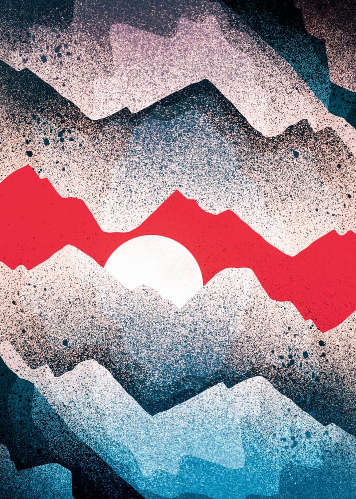 Abstract Mountain Sunset by Stephen Wade — canvas wall art