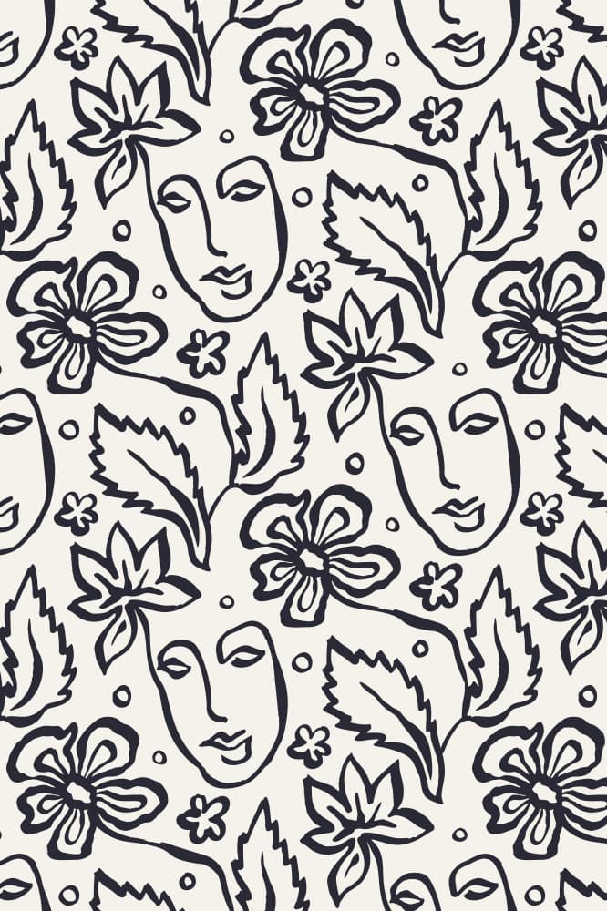 Abstract Floral Faces by Anna Rose — canvas wall art