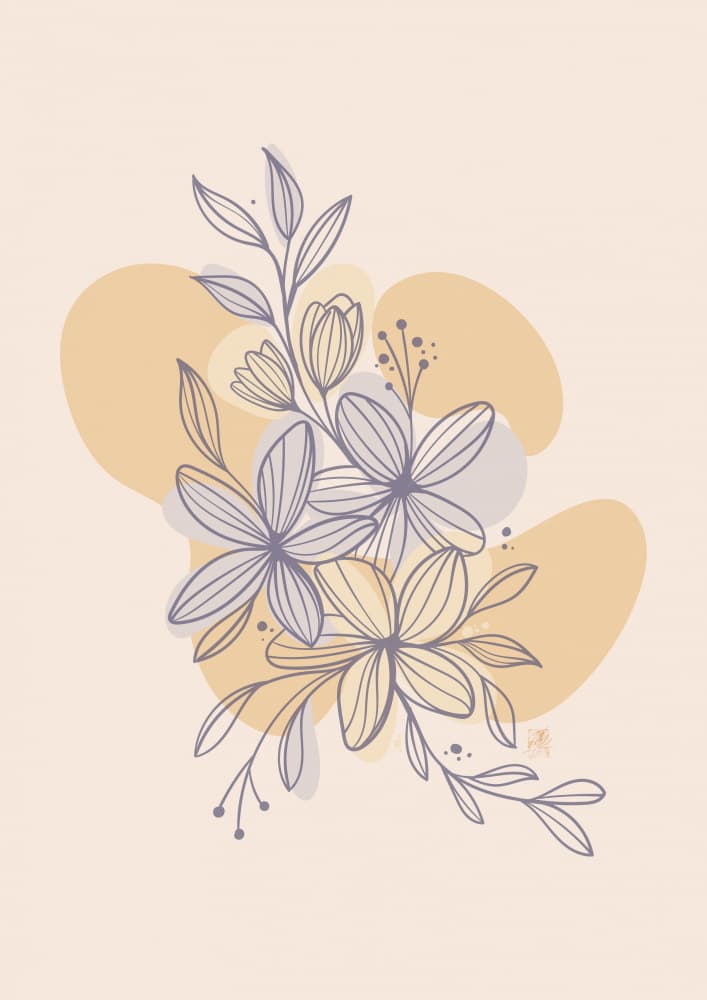 Gentle Floral Lines by Osvaldo Russo — canvas wall art