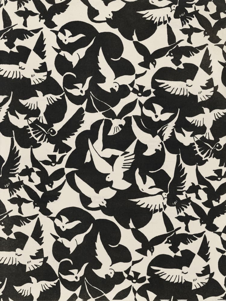 Flying Doves Pattern by Wild Violets — canvas wall art