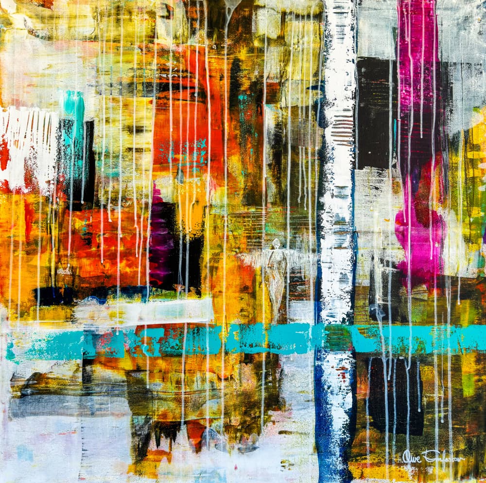 Vibrant Urban Abstract by Owe Emfestav — canvas wall art