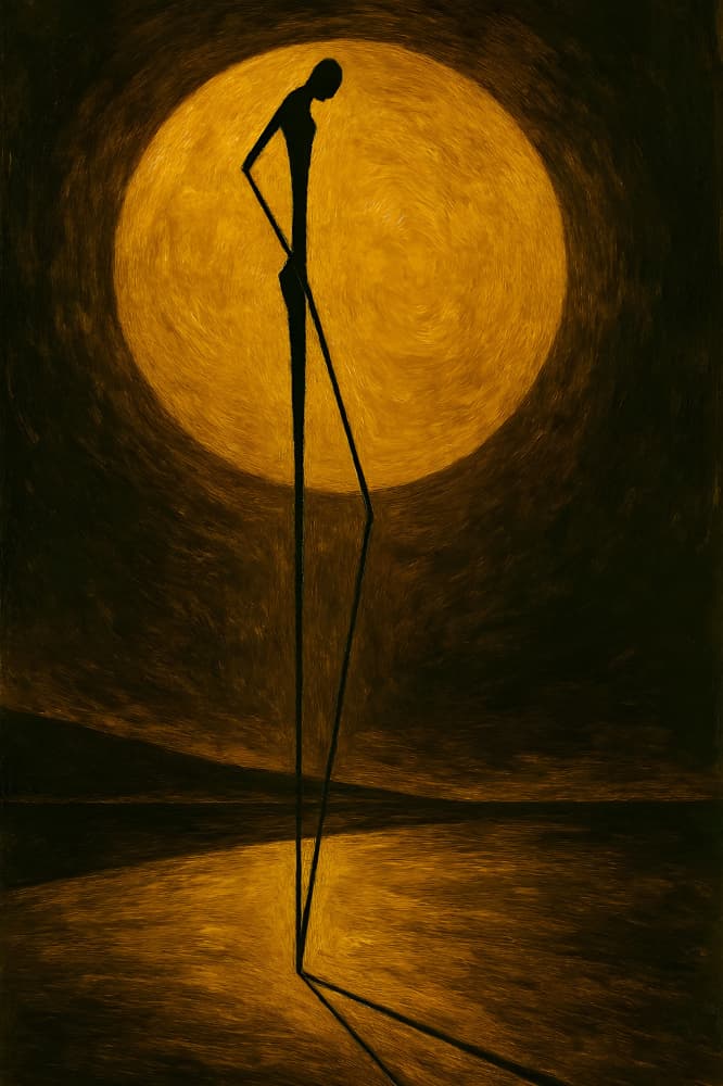 Golden Moon Silhouette by HUGO — canvas wall art