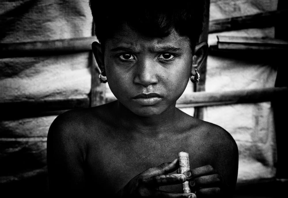 Serious Gaze Black White by Joxe Inazio Kuesta Garmendia — canvas wall art