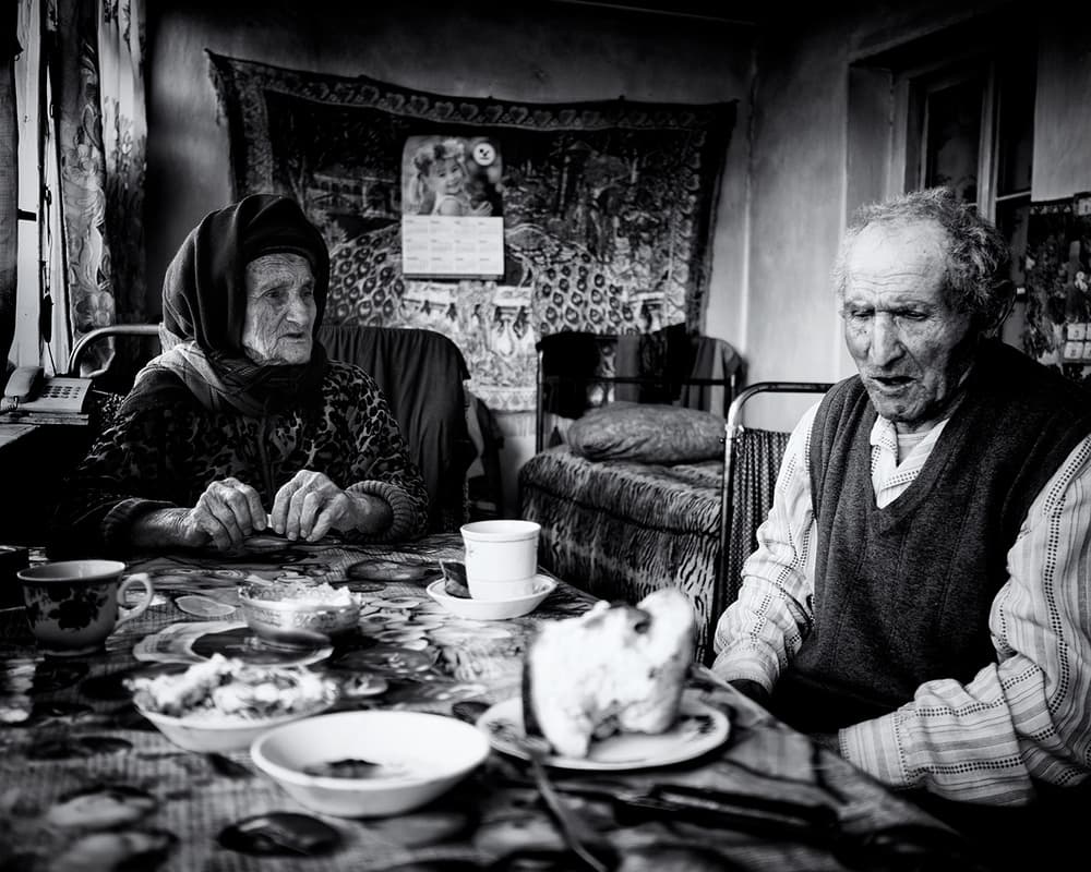 Elderly Couple Home Life by Marcel Rebro — canvas wall art