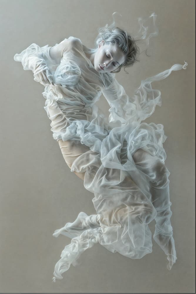 Ethereal Floating Woman by DDiArte — canvas wall art