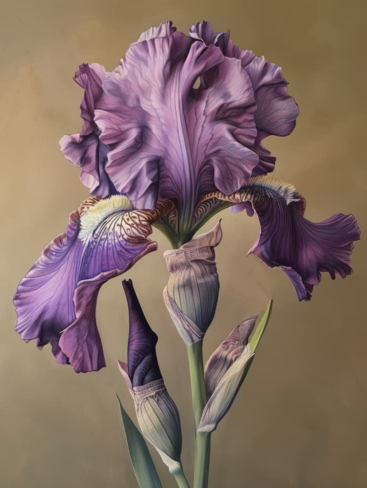 Elegant Purple Iris by Bilge Paksoylu — canvas wall art