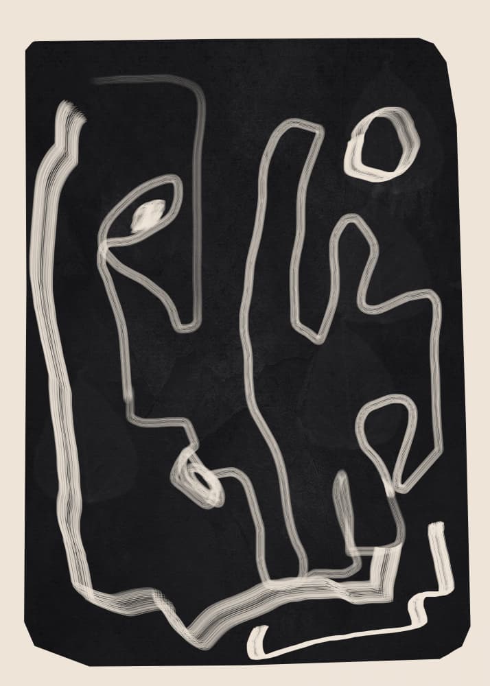 Abstract Line Contour by Flow Line — canvas wall art