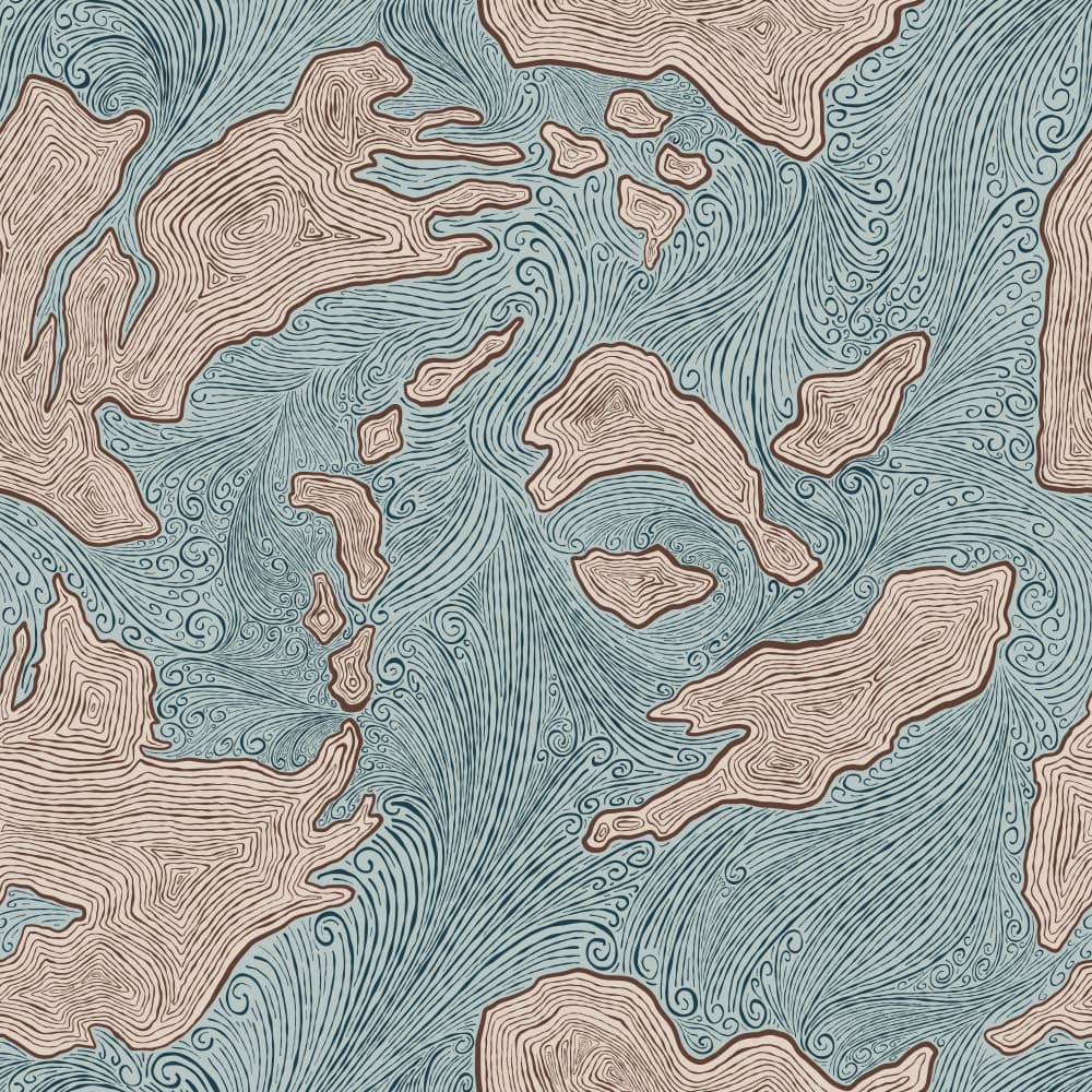 Stylized Island Map by Alexandra Weise — canvas wall art