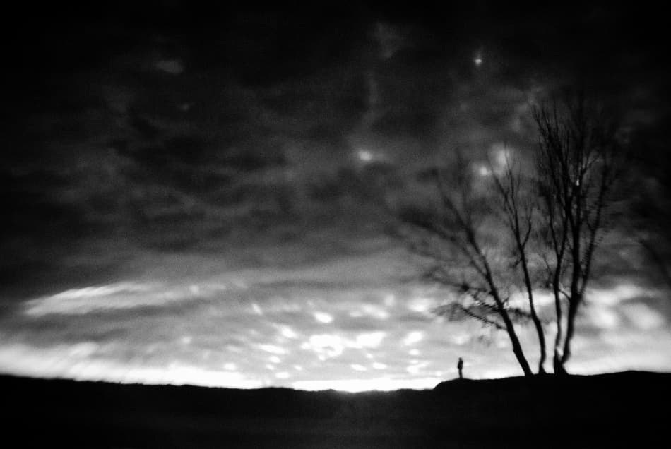 Lone Figure Dark Sky by Codrin Lupei — canvas wall art