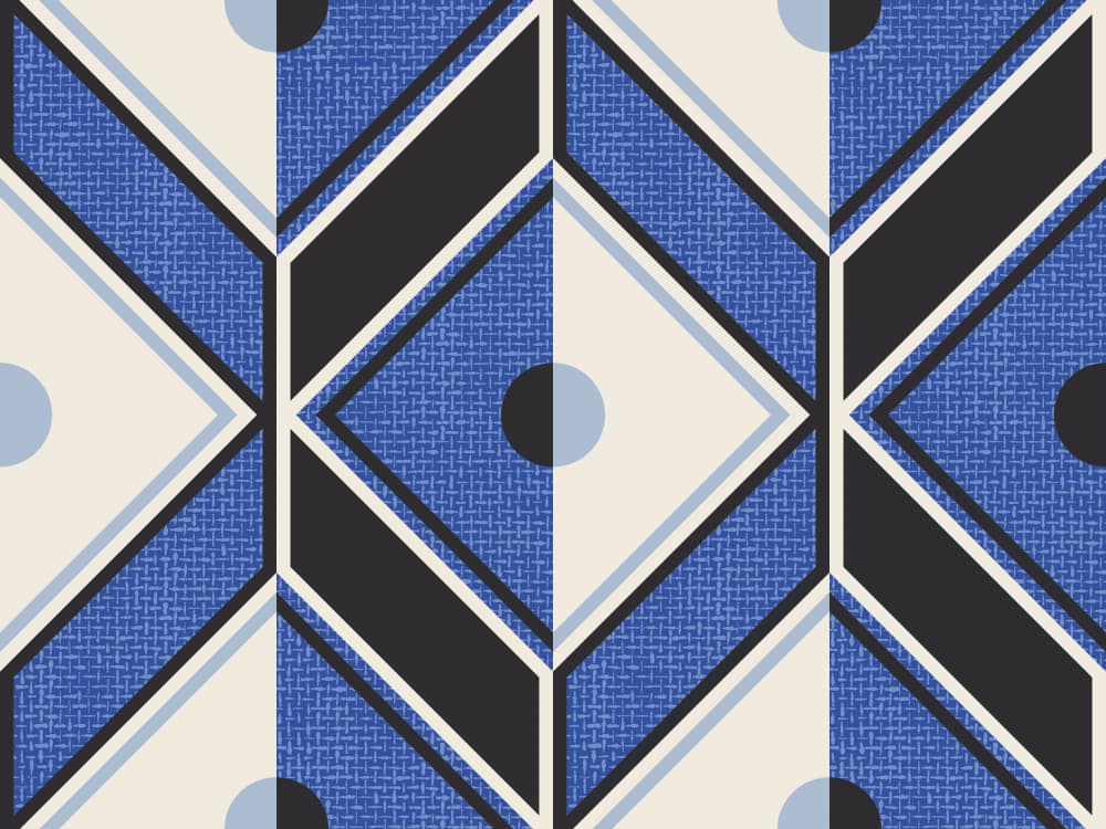 Geometric Blue Rhythm by Alexandra Weise — canvas wall art