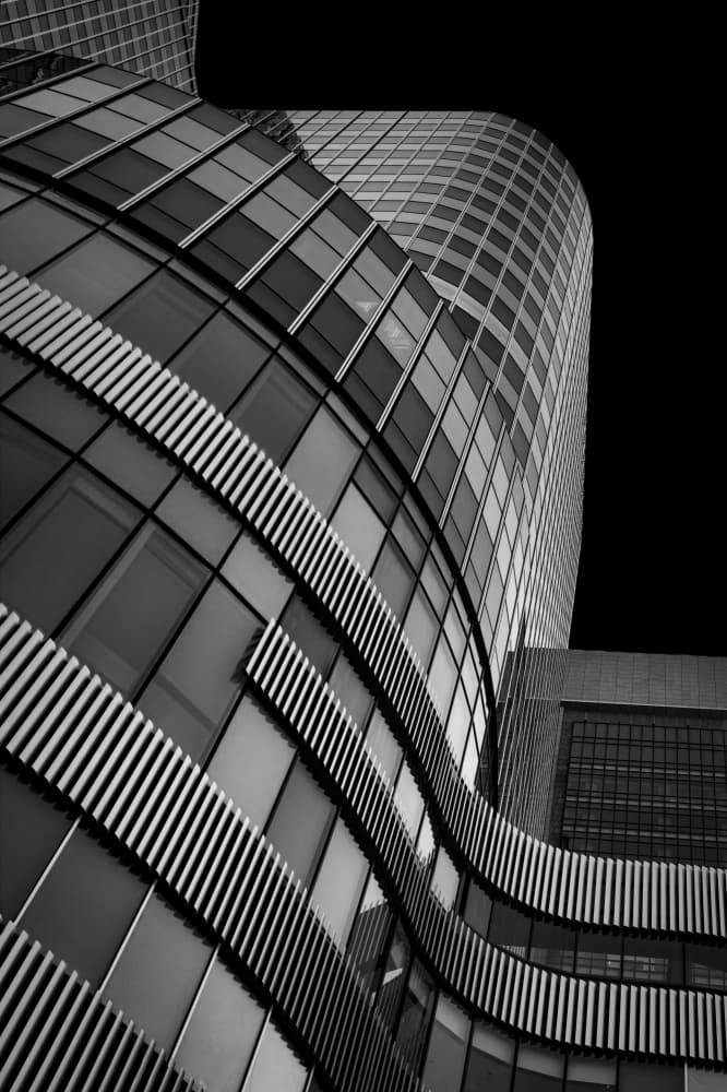 Sleek Curved Building by Atsushi Inamura — canvas wall art