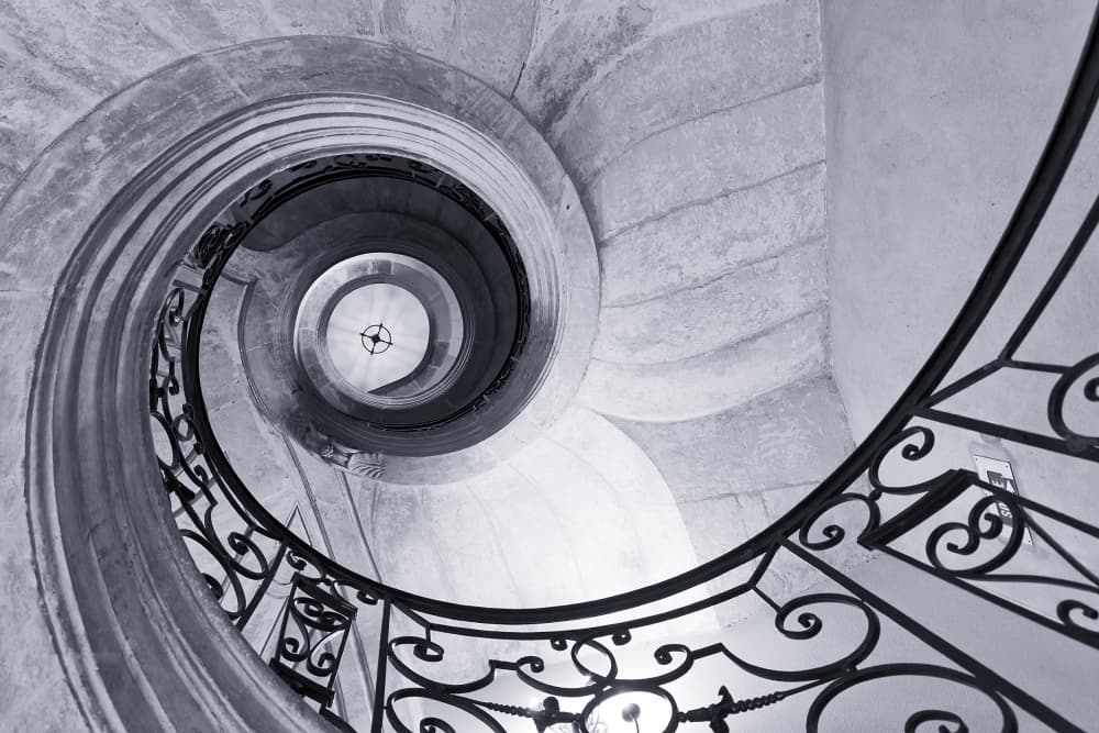 Elegant Spiral Staircase by Martin Fleckenstein — canvas wall art
