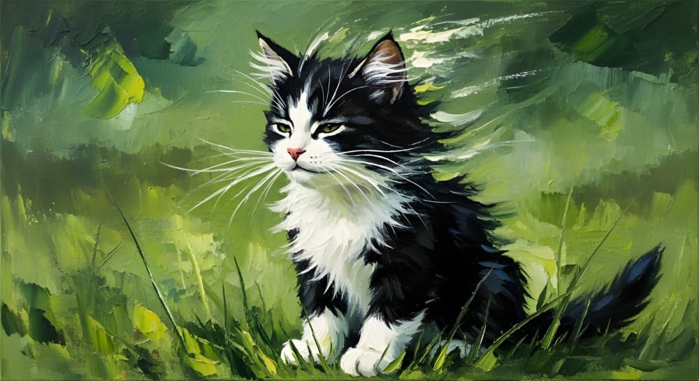 Cute Cat by HUGO — canvas wall art
