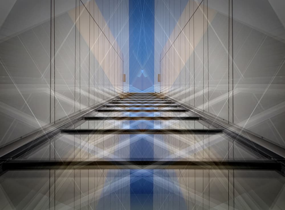 Blue Glass Ascent by Henk van Maastricht — canvas wall art