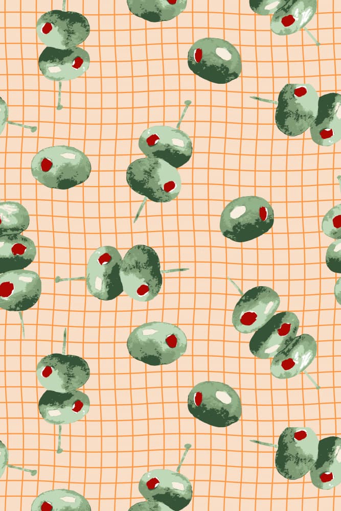 Pimento Olives Grid by Karen Menzenbach — canvas wall art