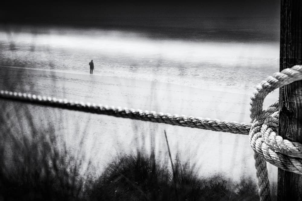 Solitary Beach Walk by Ina Tänzer — canvas wall art