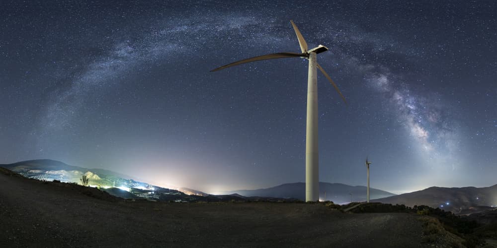 Milky Way Wind Turbine by Manuel Jose Guillen Abad — canvas wall art