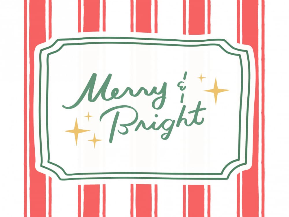 Merry Bright Holiday Stripes by Jolly and Dash — canvas wall art