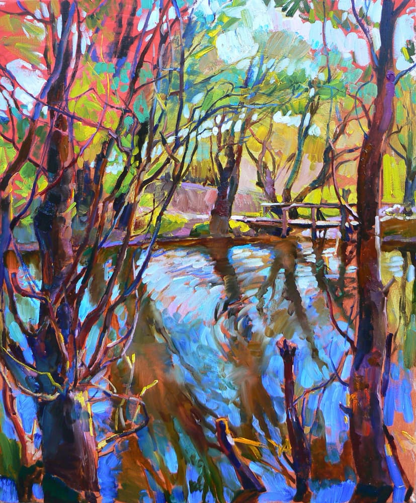 Vibrant Forest Reflections by Andrii Kutsachenko — canvas wall art