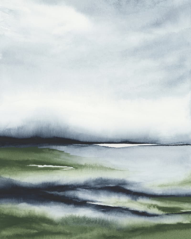 Misty Green Landscape by Rachel Elise — canvas wall art