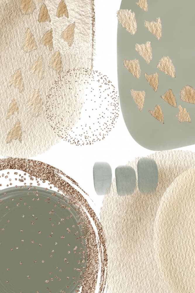 Modern Sage Gold Abstract by Sally Ann Moss — canvas wall art